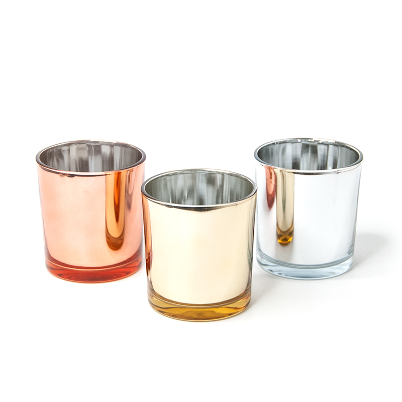 three electroplated decorative jars for candles 04