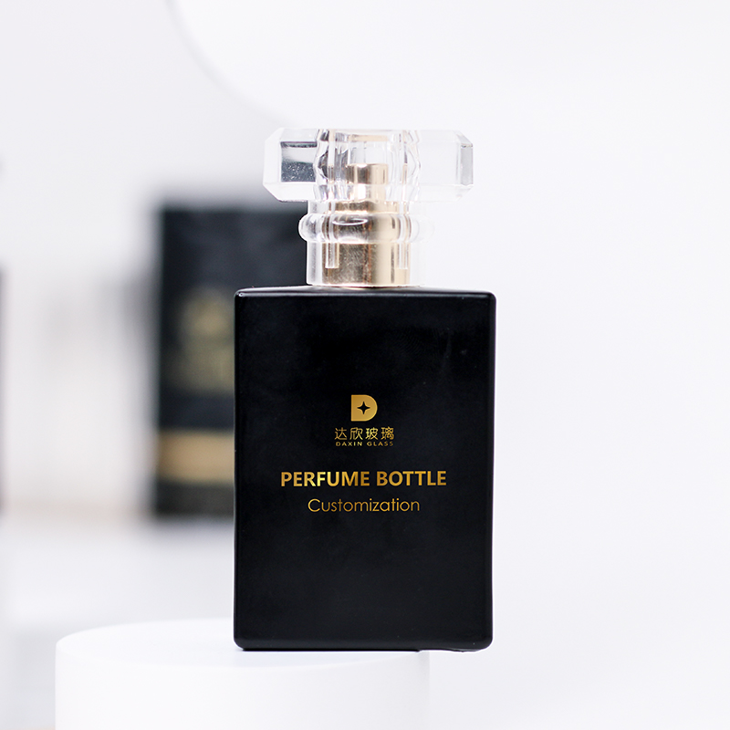 luxury black square perfume bottles with pump cap